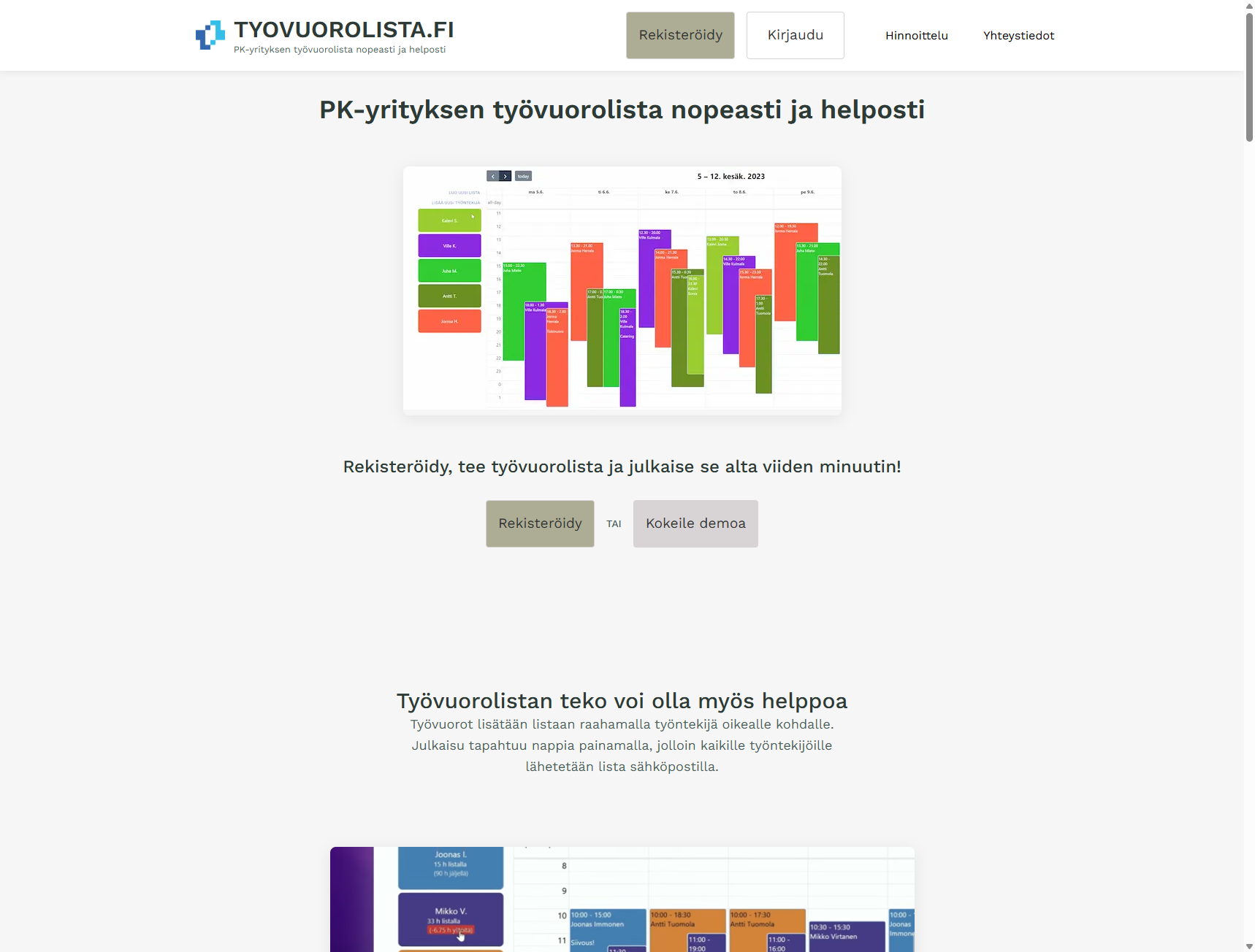 Ohjaus markkinointisivulle tilin poiston jälkeen