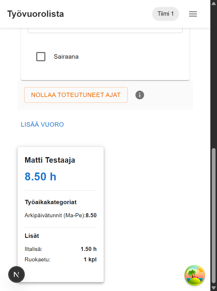 Päivitetty yhteenveto