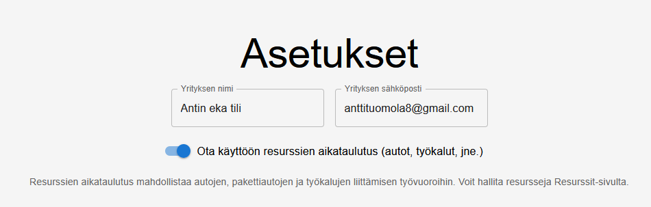 Resurssien aikataulutus -asetus