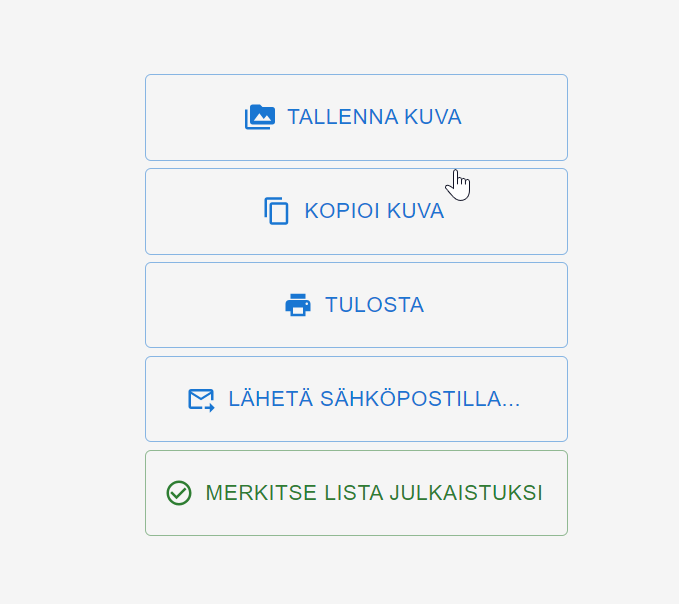 Työvuorolistan eri julkaisuformaatteja