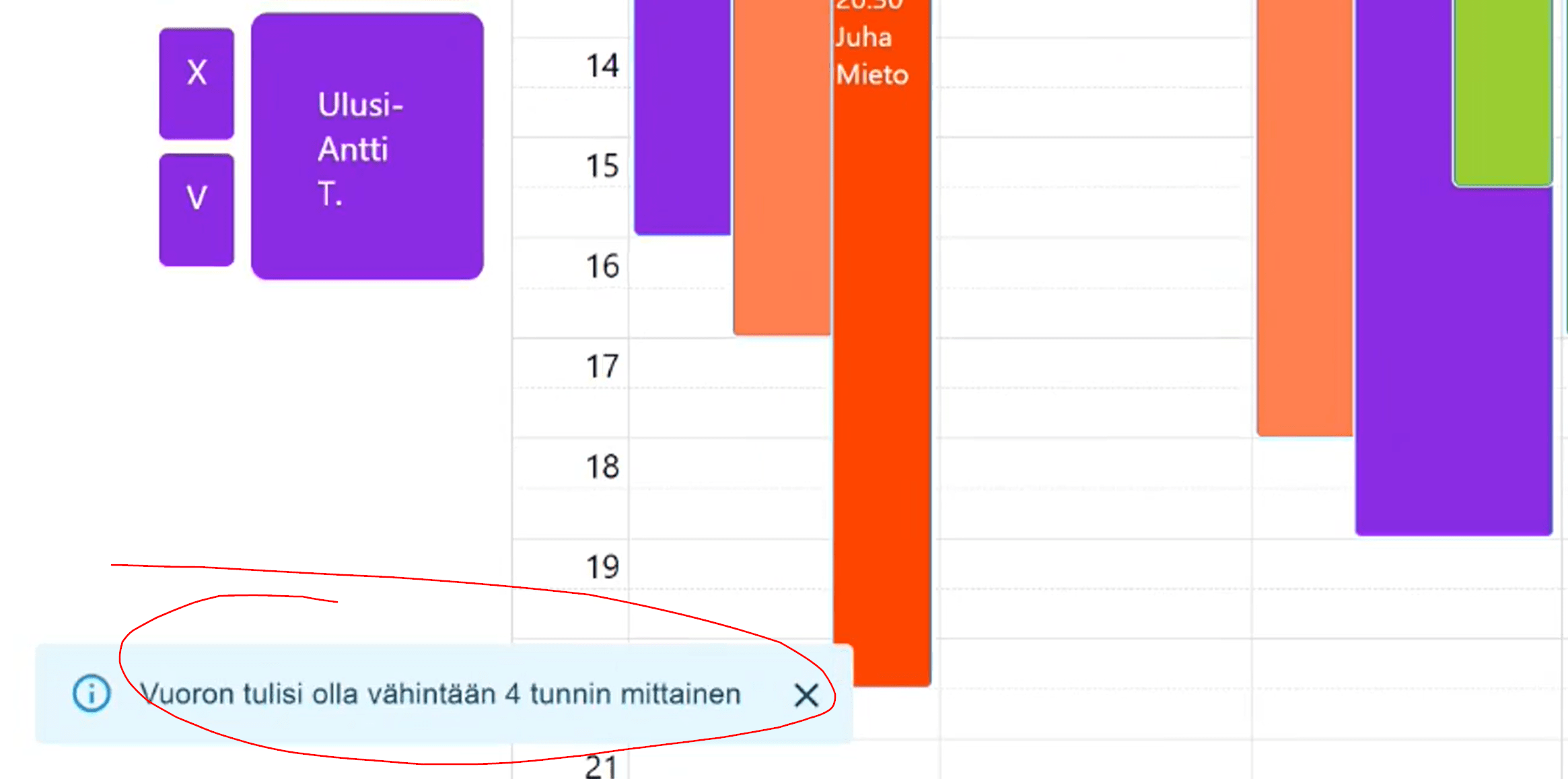 tyovuorolista.fi:n kalenterinäkymä.