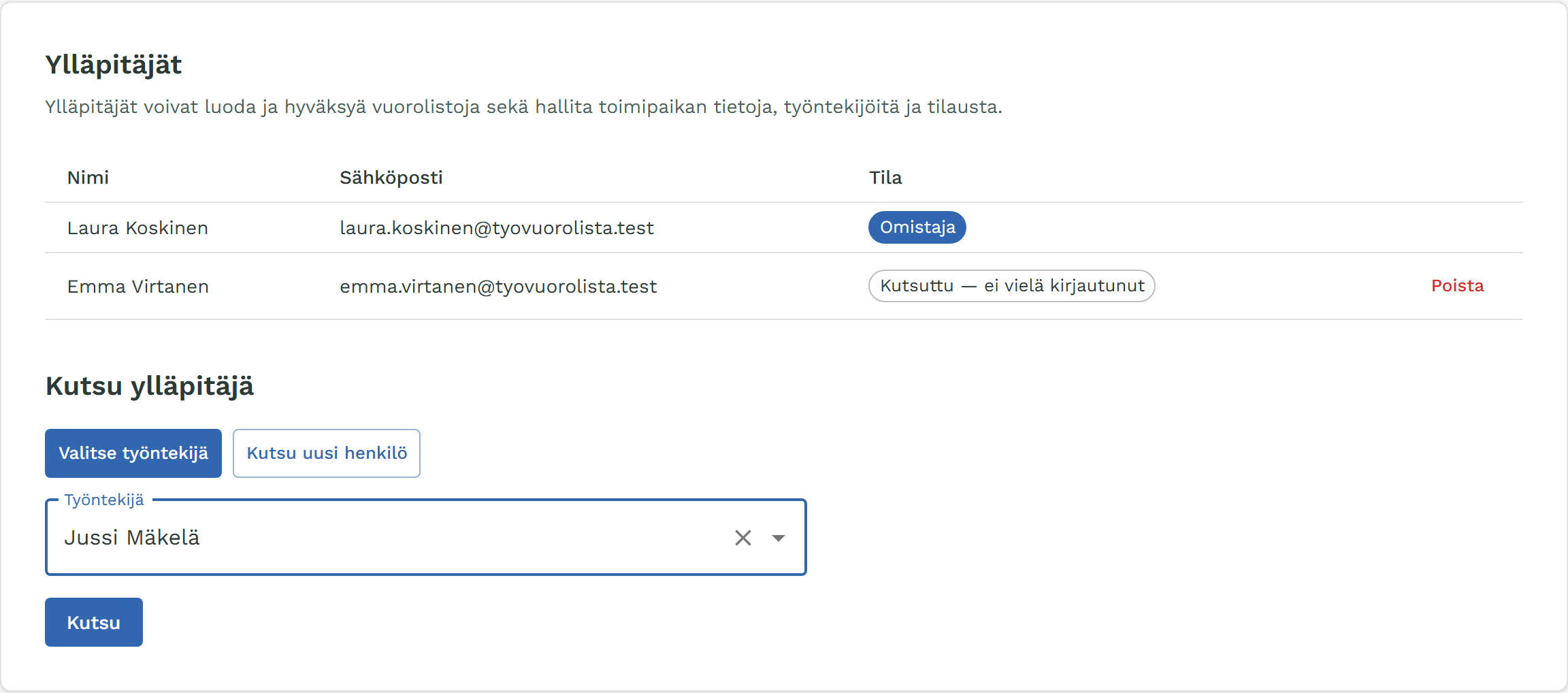 Kutsu ylläpitäjä: työntekijäksi valittu Jussi Mäkelä